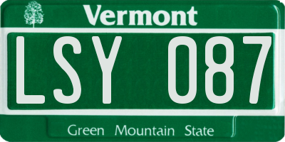 VT license plate LSY087