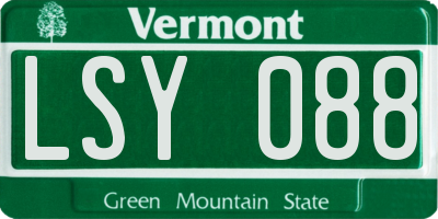 VT license plate LSY088