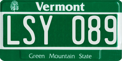 VT license plate LSY089