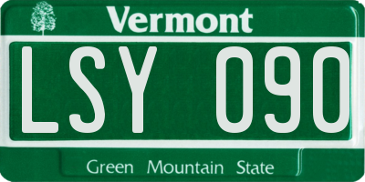 VT license plate LSY090