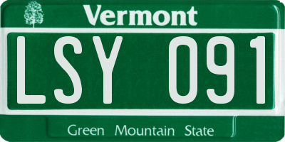 VT license plate LSY091