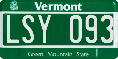 VT license plate LSY093