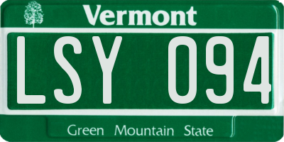 VT license plate LSY094
