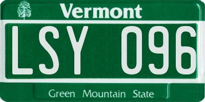 VT license plate LSY096
