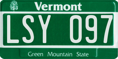 VT license plate LSY097