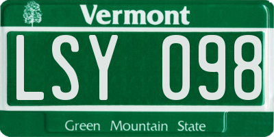 VT license plate LSY098