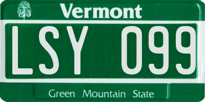 VT license plate LSY099