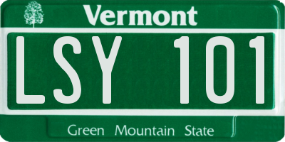VT license plate LSY101