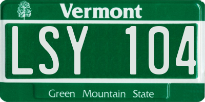 VT license plate LSY104