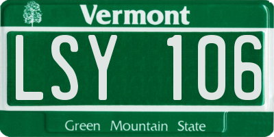 VT license plate LSY106