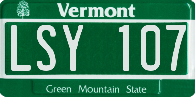 VT license plate LSY107