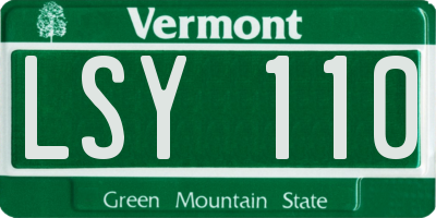 VT license plate LSY110