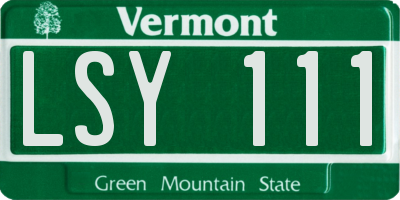 VT license plate LSY111