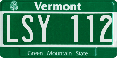 VT license plate LSY112