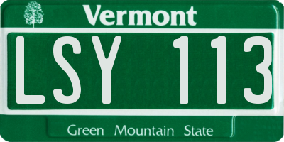 VT license plate LSY113
