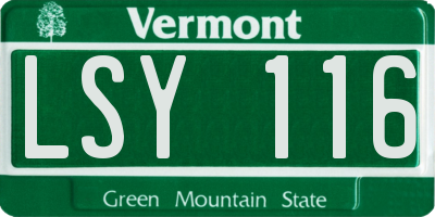 VT license plate LSY116