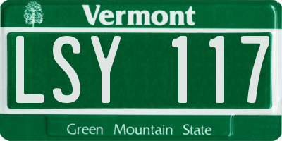 VT license plate LSY117