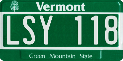 VT license plate LSY118