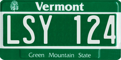 VT license plate LSY124