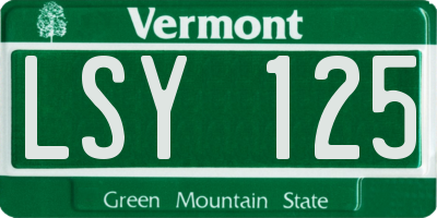 VT license plate LSY125