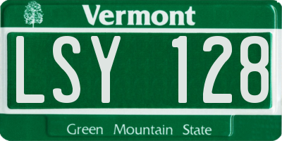 VT license plate LSY128