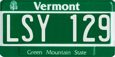 VT license plate LSY129