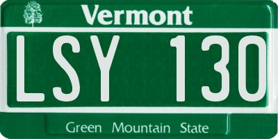 VT license plate LSY130