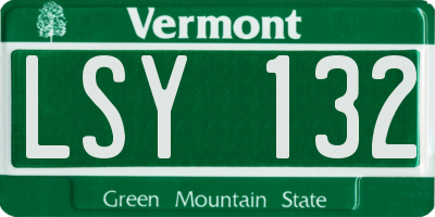 VT license plate LSY132