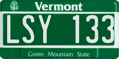 VT license plate LSY133