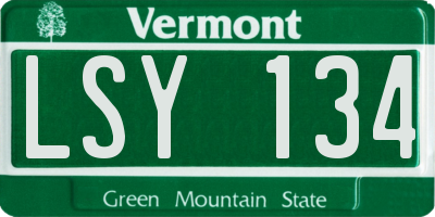VT license plate LSY134