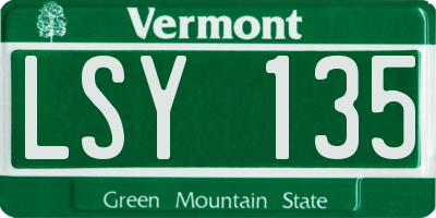 VT license plate LSY135
