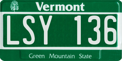 VT license plate LSY136