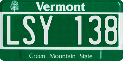 VT license plate LSY138