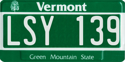 VT license plate LSY139
