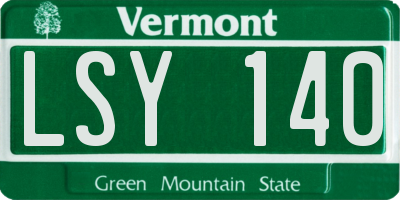 VT license plate LSY140