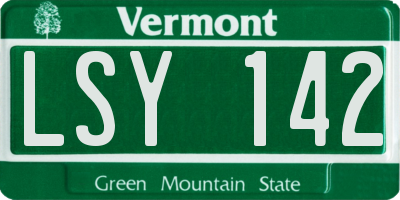 VT license plate LSY142