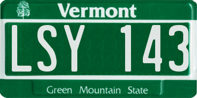 VT license plate LSY143