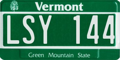 VT license plate LSY144