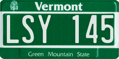 VT license plate LSY145