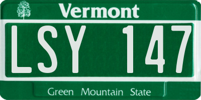 VT license plate LSY147