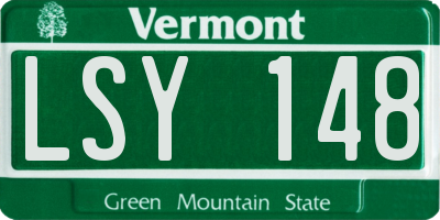 VT license plate LSY148