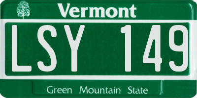 VT license plate LSY149