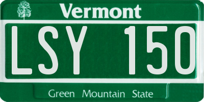 VT license plate LSY150