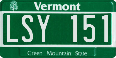 VT license plate LSY151