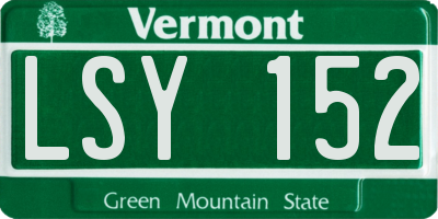 VT license plate LSY152