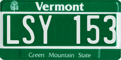 VT license plate LSY153