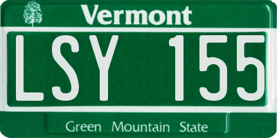 VT license plate LSY155