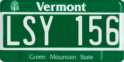VT license plate LSY156