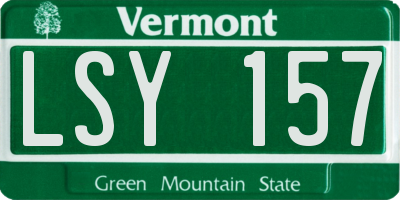 VT license plate LSY157