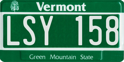 VT license plate LSY158